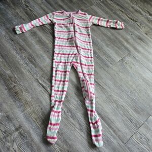 18-24M Girls Kickee Pants Pink and White Striped Footie